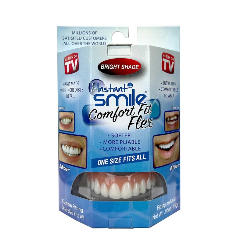 Instant Smile Comfort Fit Flex Bright Shade Upper Veneer Cosmetic Teeth - Image 1